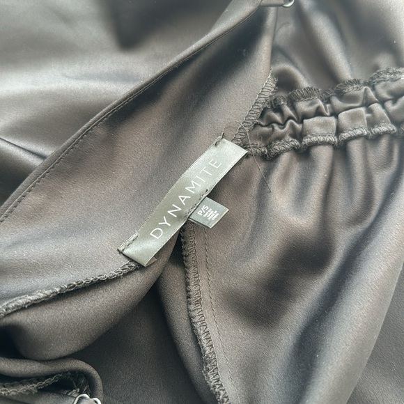 Dynamite Nia Mini Satin Dress Black - Picture 5 of 5